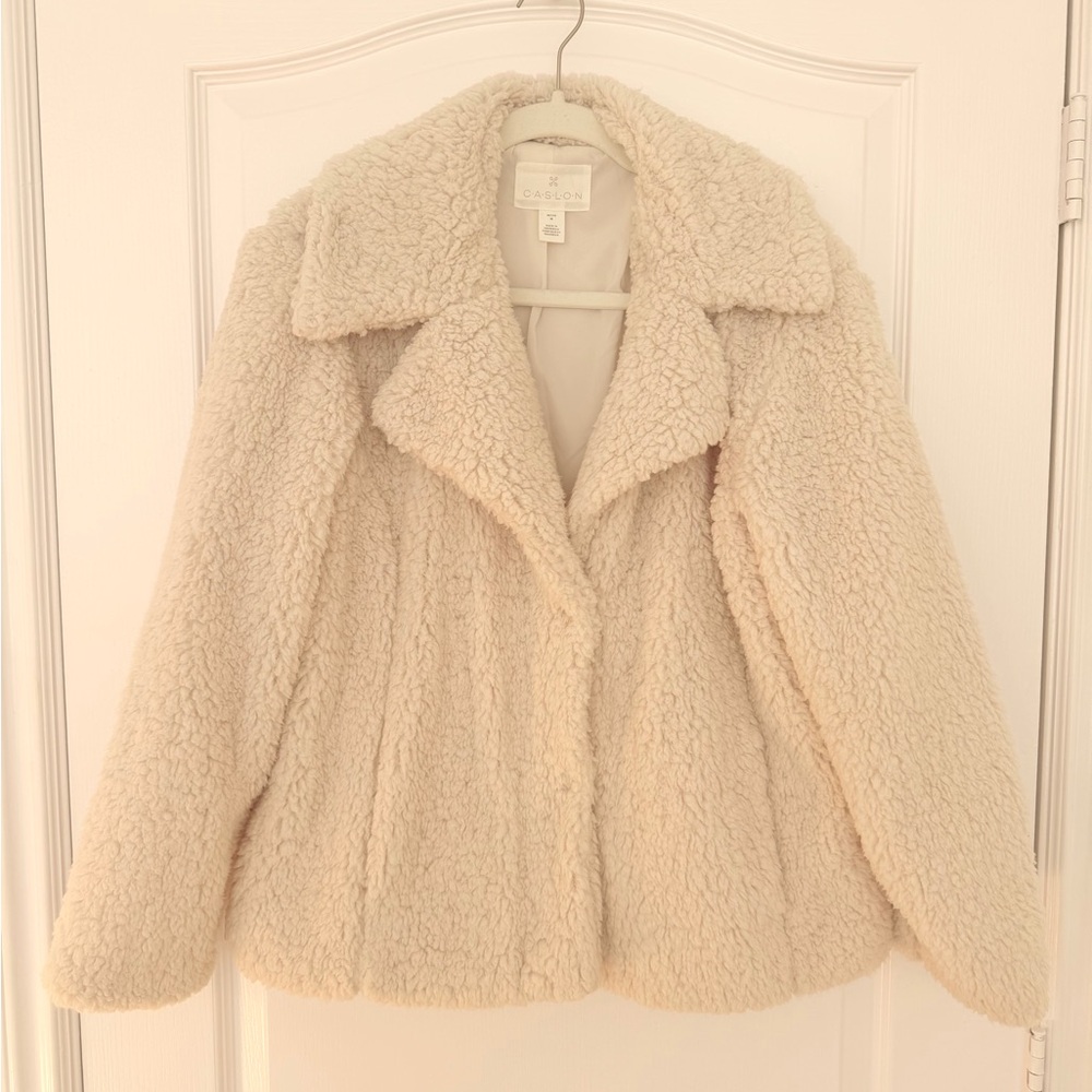 Caslon Cream Teddy Jacket
